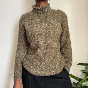 Vintage long sleeve pullover chunky knit turtleneck sweater